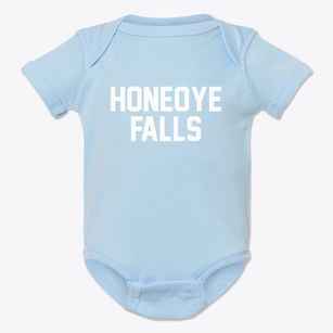 Honeoye Falls New York Classic Block Baby Onesie