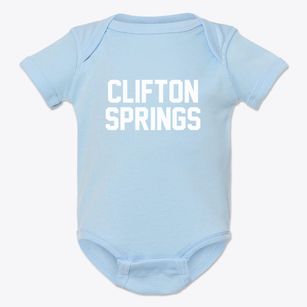 Clifton Springs New York Classic Block Baby Onesie
