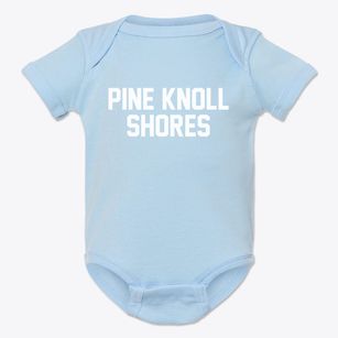 Pine Knoll Shores North Carolina Classic Block Baby Onesie