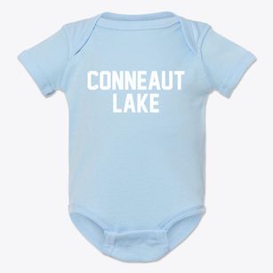 Conneaut Lake Pennsylvania Classic Block Baby Onesie