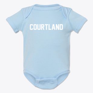 Courtland Wisconsin Classic Block Baby Onesie