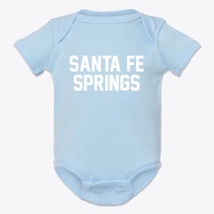 Santa Fe Springs California Classic Block Baby Onesie
