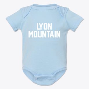 Lyon Mountain New York Classic Block Baby Onesie