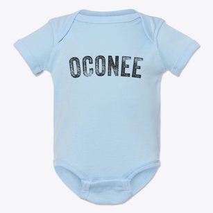 Oconee Illinois Timeless Retro Baby Onesie