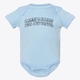 Battle Creek Michigan Trendy Block Baby Onesie