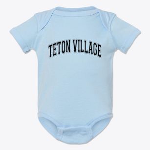 Teton Village Wyoming Varsity Baby Onesie