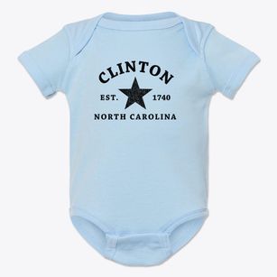 Clinton North Carolina Star Baby Onesie