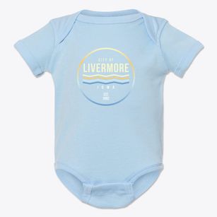 Livermore Iowa Color Fade Baby Onesie