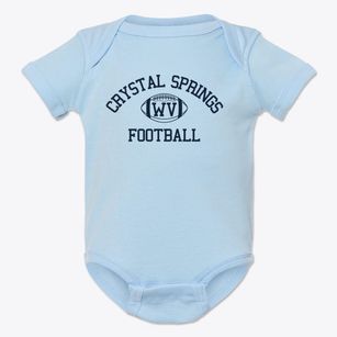Crystal Springs West Virginia Football Baby Onesie