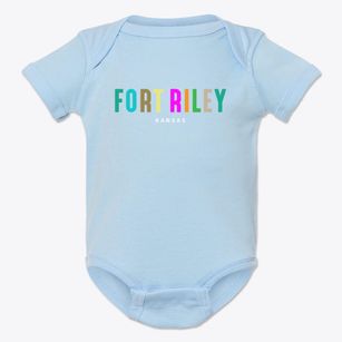 Fort Riley Kansas Color Pop Baby Onesie