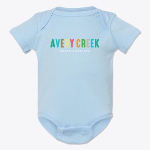 Avery Creek North Carolina Color Pop Baby Onesie