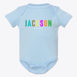 Jackson Michigan Color Pop Baby Onesie