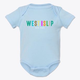 West Islip New York Color Pop Baby Onesie
