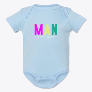 Man West Virginia Color Pop Baby Onesie