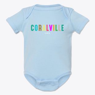 Coralville Iowa Color Pop Baby Onesie