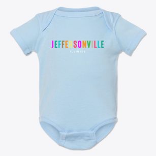 Jeffersonville Illinois Color Pop Baby Onesie