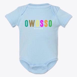 Owosso Michigan Color Pop Baby Onesie