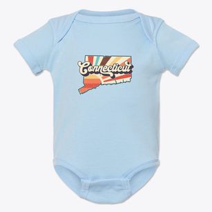  Connecticut Retro Art Baby Onesie