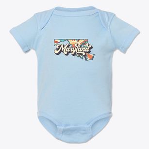  Maryland Retro Art Baby Onesie