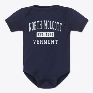 North Wolcott Vermont Classic Established Baby Onesie