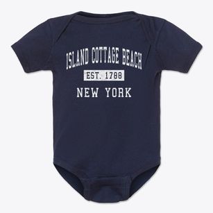 Island Cottage Beach New York Classic Established Baby Onesie