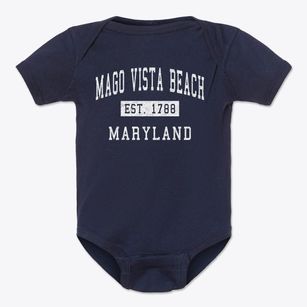 Mago Vista Beach Maryland Classic Established Baby Onesie