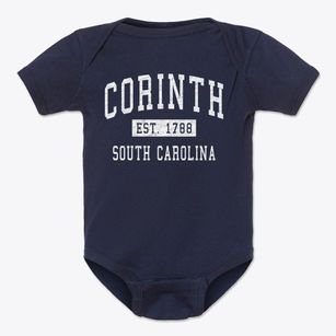 Corinth South Carolina Classic Established Baby Onesie