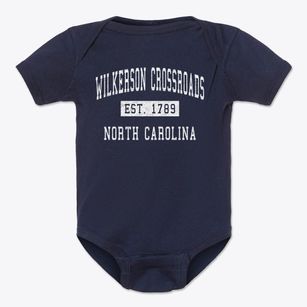 Wilkerson Crossroads North Carolina Classic Established Baby Onesie