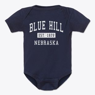 Blue Hill Nebraska Classic Established Baby Onesie