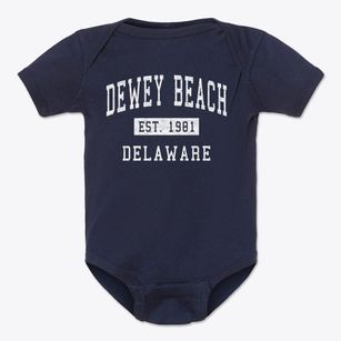 Dewey Beach Delaware Classic Established Baby Onesie