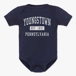 Youngstown Pennsylvania Classic Established Baby Onesie
