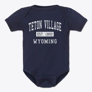 Teton Village Wyoming Classic Established Baby Onesie