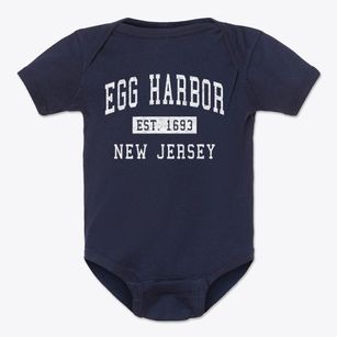 Egg Harbor New Jersey Classic Established Baby Onesie