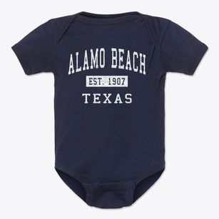 Alamo Beach Texas Classic Established Baby Onesie