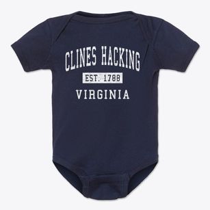 Clines Hacking Virginia Classic Established Baby Onesie