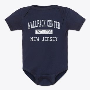 Wallpack Center New Jersey Classic Established Baby Onesie