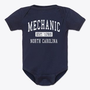 Mechanic North Carolina Classic Established Baby Onesie