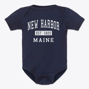 New Harbor Maine Classic Established Baby Onesie