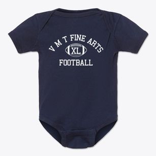 V M T Fine Arts Magnet School Classic Football Baby Onesie