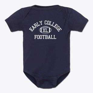Early College High School Classic Football Baby Onesie