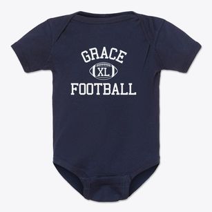 Grace Catholic School Classic Football Baby Onesie