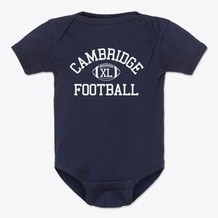 Cambridge Montessori School Classic Football Baby Onesie