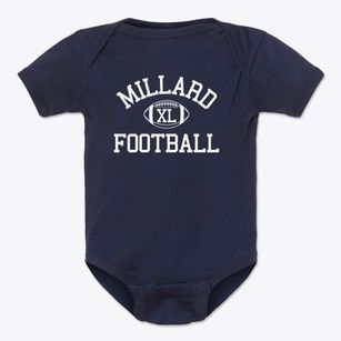 Millard Learning Center Classic Football Baby Onesie