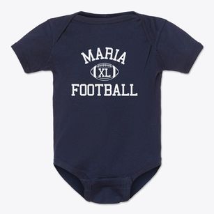 Maria Montessori School Classic Football Baby Onesie