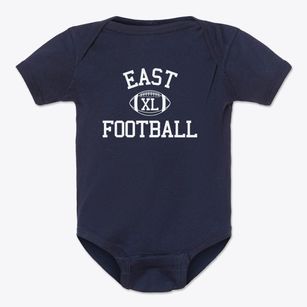East Junior High School Classic Football Baby Onesie