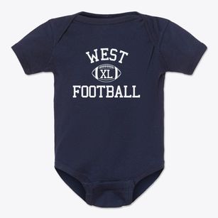 West Junior High School Classic Football Baby Onesie