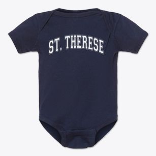 St Therese, The Little Flower Parish Varsity Arch Baby Onesie