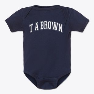 T A Brown Elementary School Varsity Arch Baby Onesie