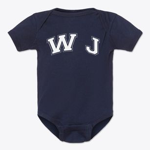 W J Christian School Varsity Arch Baby Onesie
