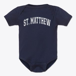 Saint Matthew Lutheran School Varsity Arch Baby Onesie